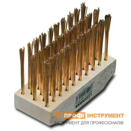 Щітка для чищення дощок на терасі LESSMANN 140x60x40 сталевий дріт з латунним покриттям 5-рядна (152510)