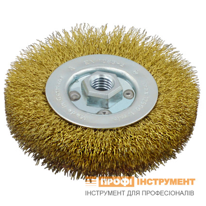 Щетка цилиндрическая LESSMANN 115х12xM12x2,0 мм стальная латунированная гофрированная проволока 0,3 мм (30476114)