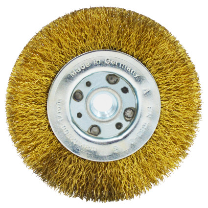 Щетка цилиндрическая LESSMANN 115х12xM12x2,0 мм стальная латунированная гофрированная проволока 0,3 мм (30476114)