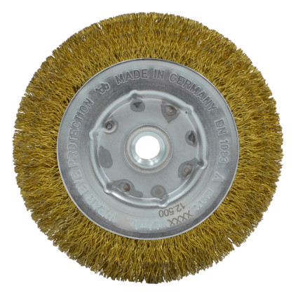 Щетка цилиндрическая LESSMANN 125х13xM14x2,0 мм стальная латунированная гофрированная проволока 0,3 мм (33576114)