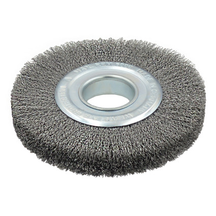 Щетка цилиндрическая LESSMANN 150x22-24х13-40 мм стальная гофрированная проволока 0,2 мм (344142)