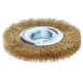 LESSMANN Cylindrical Brush 150x23-25x50 Brass-Plated Steel Crimped Wire 0.30 mm, Set 3 (345762)