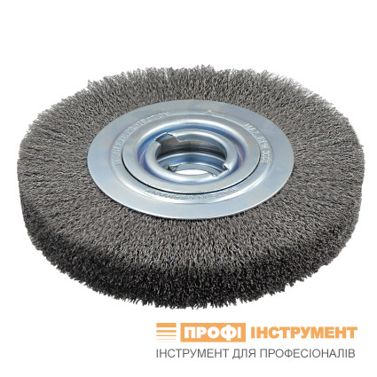 Щетка цилиндрическая LESSMANN 250x42-45х20-80 мм стальная гофрированная проволока 0,30 мм (376163)