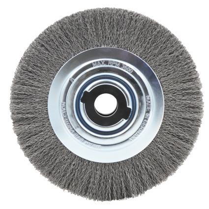 Щетка цилиндрическая LESSMANN 250x42-45х20-80 мм стальная гофрированная проволока 0,30 мм (376163)