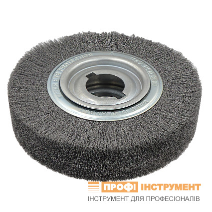 Щетка цилиндрическая LESSMANN 250x55-60х30-100 мм стальная гофрированная проволока 0,20 мм (377051)