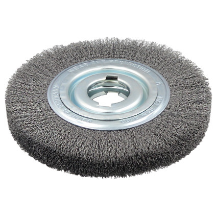 Щетка цилиндрическая LESSMANN 250x32-37х20-100 мм стальная гофрированная проволока 0,30 мм (377162)