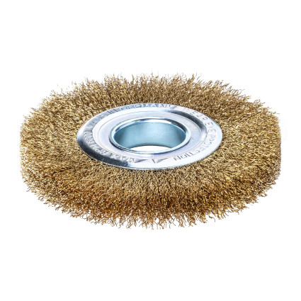 LESSMANN cylindrical brush 250x32-37x20-100 brass corrugated wire 0.30 mm, Set 4+1 (377562)