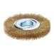 LESSMANN cylindrical brush 250x32-37x20-100 brass corrugated wire 0.30 mm, Set 4+1 (377562)