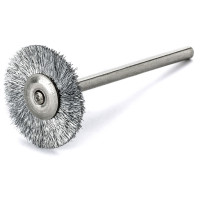 Miniature cylindrical brush LESSMANN 22x2 mm with 3 mm shank, straight steel wire 0.10 mm (410223) Miniature cylindrical brush LESSMANN 22x2 mm with 3 mm shank, straight steel wire 0.10 mm (410223)