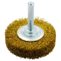Cylindrical brush LESSMANN 60x12 mm with a 6 mm shank, corrugated brass, 0.20 mm (416542)