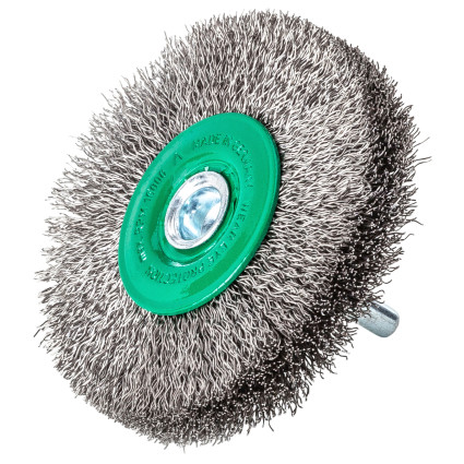 Cylindrical brush LESSMANN 70x13 mm with a 6 mm shank, stainless corrugated thread 0.30 mm (417363)