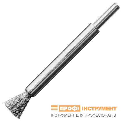 Щітка кінцева LESSMANN 12х120 мм з хвостовиком 6 мм сталевий гофрований дріт 0,20 мм (458141)