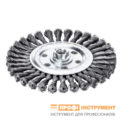 Щітка дискова джгутова LESSMANN 115х14х(М14x2,0) мм прямий сталевий дріт 0,50 мм Z20 (472217)
