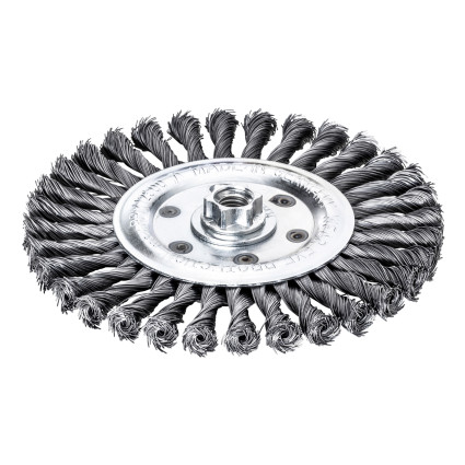 Щетка дисковая жгутовая LESSMANN 115х14х(М14x2,0) мм прямая стальная проволока 0,50 мм Z20 (472217)