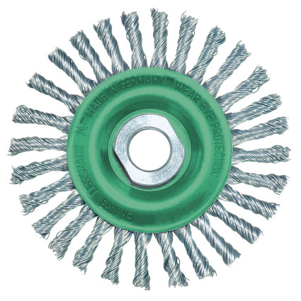 LESSMANN disc brush, 125 x 6 x (M14 x 2.0) mm, straight stainless steel wire, 0.50 mm, Z40 (47380740)