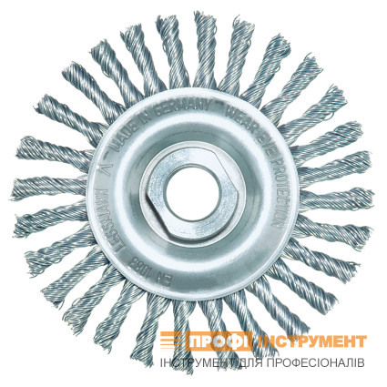 LESSMANN disc brush, 150 x 6 x (M14 x 2.0) mm, straight steel wire 0.50 mm Z48 (47420748) LESSMANN disc brush, 150 x 6 x (M14 x 2.0) mm, straight steel wire 0.50 mm Z48 (47420748)