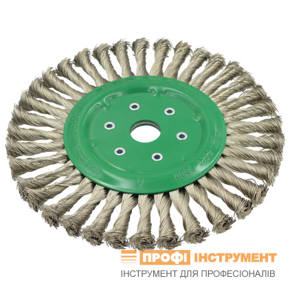 Щетка дисковая жгутовая LESSMANN 200х14х22,2 мм прямая нержавеющая проволока Z36 (476811)