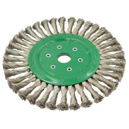 Щетка дисковая жгутовая LESSMANN 200х14х22,2 мм прямая нержавеющая проволока Z36 (476811)