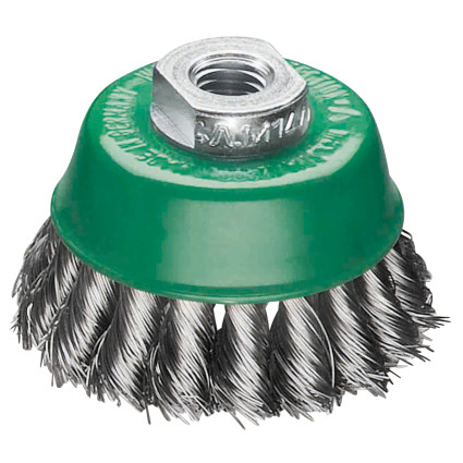 LESSMANN cup brush, 65xM14 (pitch 2.0) mm, straight stainless steel wire 0.50 mm, 18 strands (4828170V)