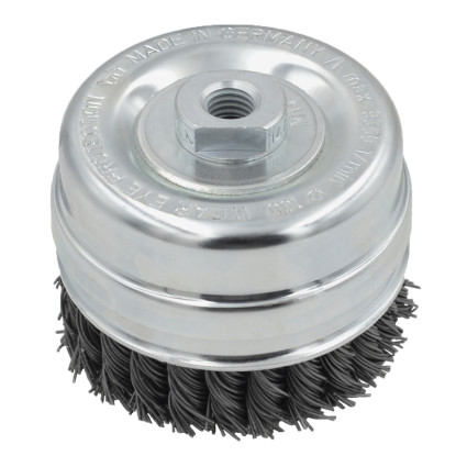 LESSMANN cup brush, 100xM14 (pitch 2.0) mm; straight steel wire 0.80 mm, 26 strands (4863170V)