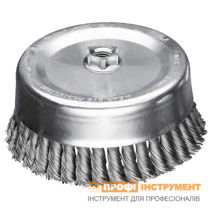 Щітка чашкова джгутова LESSMANN 125хМ14 (крок 2,0) мм; прямий сталевий дріт 0,50 мм, 32 джгути (487237)