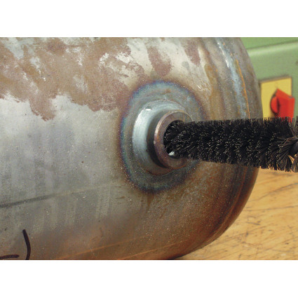 LESSMANN brush 8x80x115 mm, M6 thread, corrugated steel wire (500308)