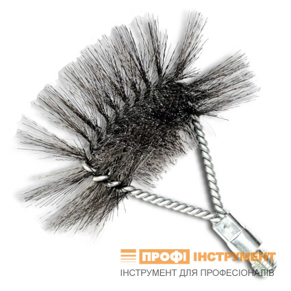 LESSMANN boiler ruff brush 80x120x150 mm, thread W1/2 inch, corrugated steel wire 0.30 mm (529311)