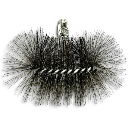 LESSMANN boiler ruff brush 80x120x150 mm, thread W1/2 inch, corrugated steel wire 0.30 mm (529311)