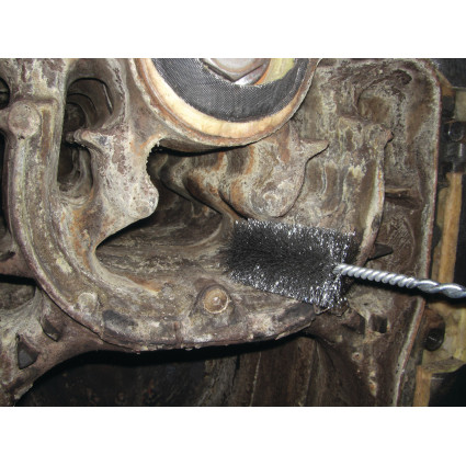 LESSMANN boiler ruff brush (50x120)x100x160 mm, thread W1/2 inch, steel straight wire 0.35 mm (532205)