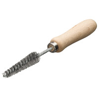 LESSMANN conical ruff brush (10x18)x70x200 mm with handle, corrugated steel wire 0.15 mm (561304)