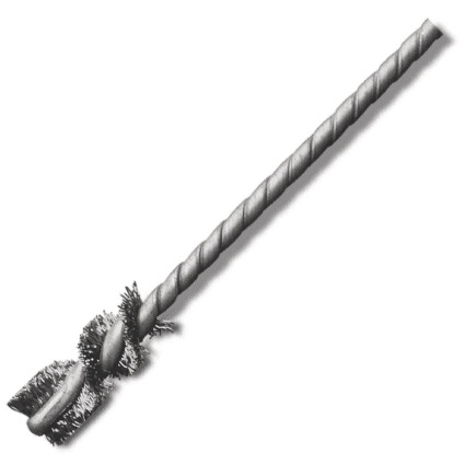 LESSMANN brush 10x25x90 mm with 3.8 mm shank, straight steel wire 0.20 mm (56532100)