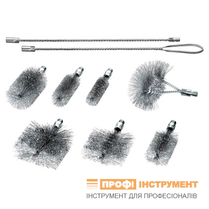 Набор щеток ерш и котловых LESSMANN диаметром 30/40/63/50/780 стальная гофрированная проволока (9 шт) (599962)