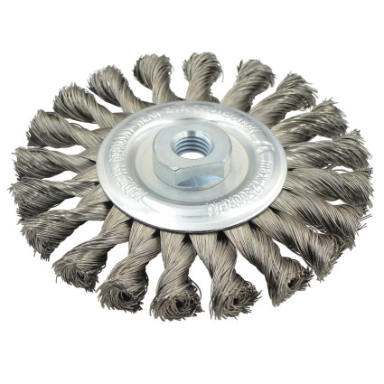 LESSMANN disc brush, 125x14x(14x2.0) mm, straight stainless steel wire Z20 (M20284)