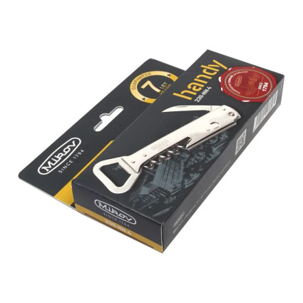 HANDY Waiter's folding knife all metal – 4-piece with corkscrew, bottle opener 236-NN-4 HANDY Waiter's folding knife all metal – 4-piece with corkscrew, bottle opener 236-NN-4