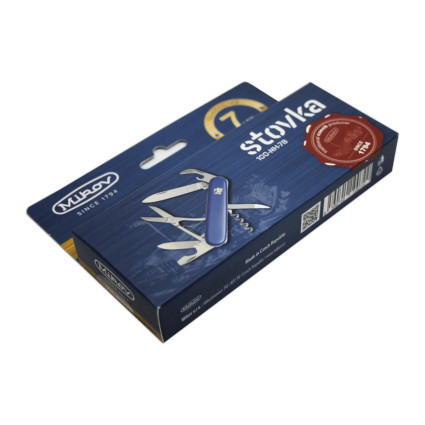 Pocket folding knife STOVKA 7-piece with scissors, corkscrew, and bottle opener and can opener 100-N