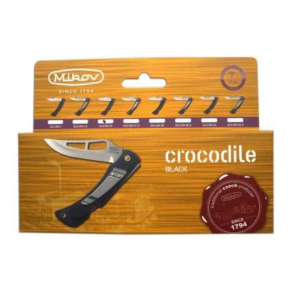 Карманный нож CROCODILE с черными накладками рукояти, клинок с фиксирующим штифтом, 243-NH-1/C