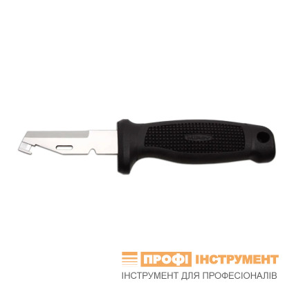 Electrician knife QUATTRO fixed black with boot 349-NH-1