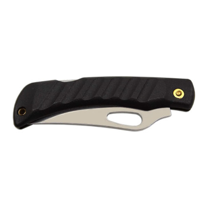 Pocket folding knife CROCODILE black handle scale, blade with hole 243-NH-1/B