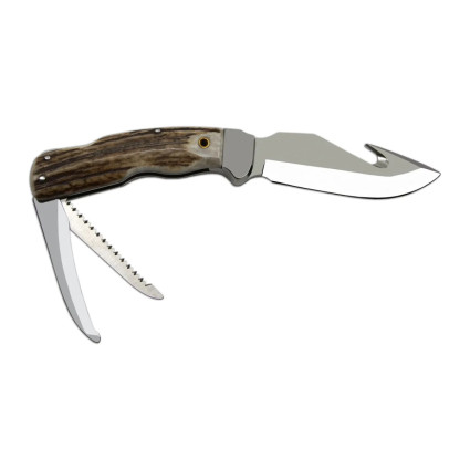 Hunting knife TAIGA 3-piece with saw and fire starter – handle scale antler 369-NP-3 Hunting knife TAIGA 3-piece with saw and fire starter – handle scale antler 369-NP-3