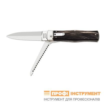 OTF knife PREDATOR 2-piece with saw – handle scale buffalo horn 241-NR-2