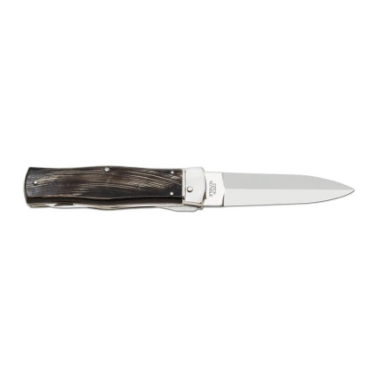OTF knife PREDATOR 2-piece with saw – handle scale buffalo horn 241-NR-2 OTF knife PREDATOR 2-piece with saw – handle scale buffalo horn 241-NR-2