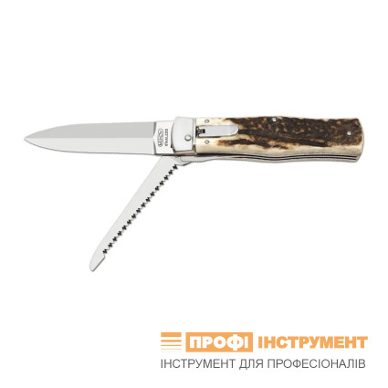 OTF knife PREDATOR 2-piece with saw – handle scale antler 241-NP-2