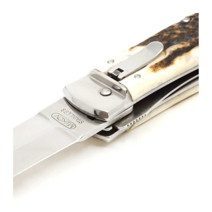 OTF knife PREDATOR 2-piece with saw – handle scale antler 241-NP-2 OTF knife PREDATOR 2-piece with saw – handle scale antler 241-NP-2