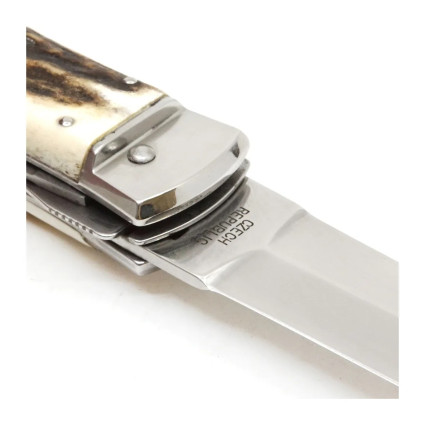 OTF knife PREDATOR 2-piece with saw – handle scale antler 241-NP-2 OTF knife PREDATOR 2-piece with saw – handle scale antler 241-NP-2