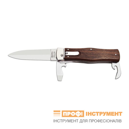 OTF knife PREDATOR 3-piece with bottle opener and can opener – rosewood handle scale 241-ND-3