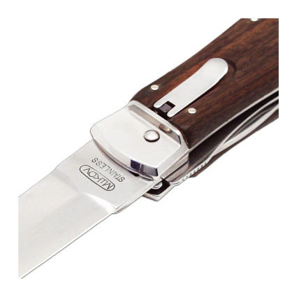 OTF knife PREDATOR 3-piece with bottle opener and can opener – rosewood handle scale 241-ND-3