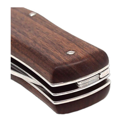 OTF knife PREDATOR 3-piece with bottle opener and can opener – rosewood handle scale 241-ND-3