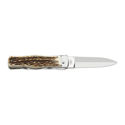 OTF knife PREDATOR 3-piece with bottle opener and can opener – handle scale antler 241-NP-3 OTF knife PREDATOR 3-piece with bottle opener and can opener – handle scale antler 241-NP-3