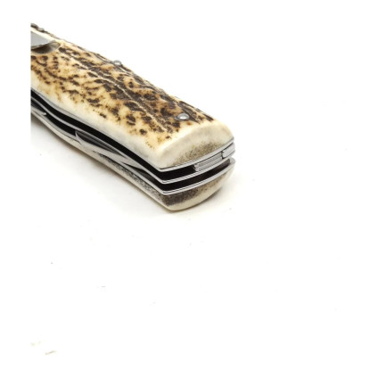 OTF knife PREDATOR 3-piece with bottle opener and can opener – handle scale antler 241-NP-3 OTF knife PREDATOR 3-piece with bottle opener and can opener – handle scale antler 241-NP-3