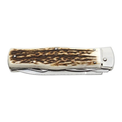 OTF knife PREDATOR 3-piece with bottle opener and can opener – handle scale antler 241-NP-3 OTF knife PREDATOR 3-piece with bottle opener and can opener – handle scale antler 241-NP-3